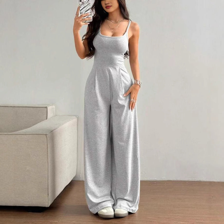 Cross Strap Backless Jumpsuit Lazy