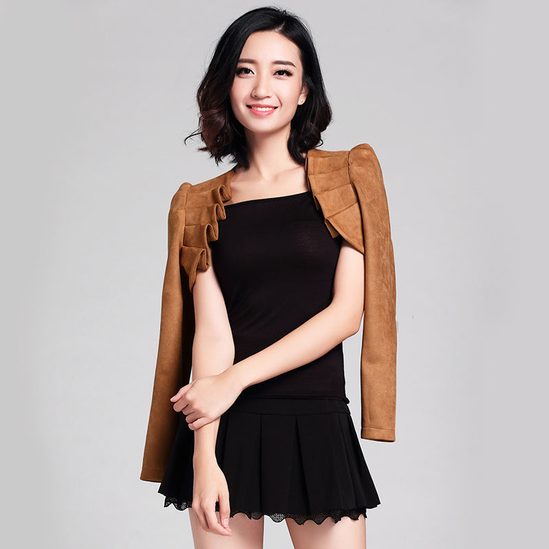 Women's Suede Cheongsam Outer Coat