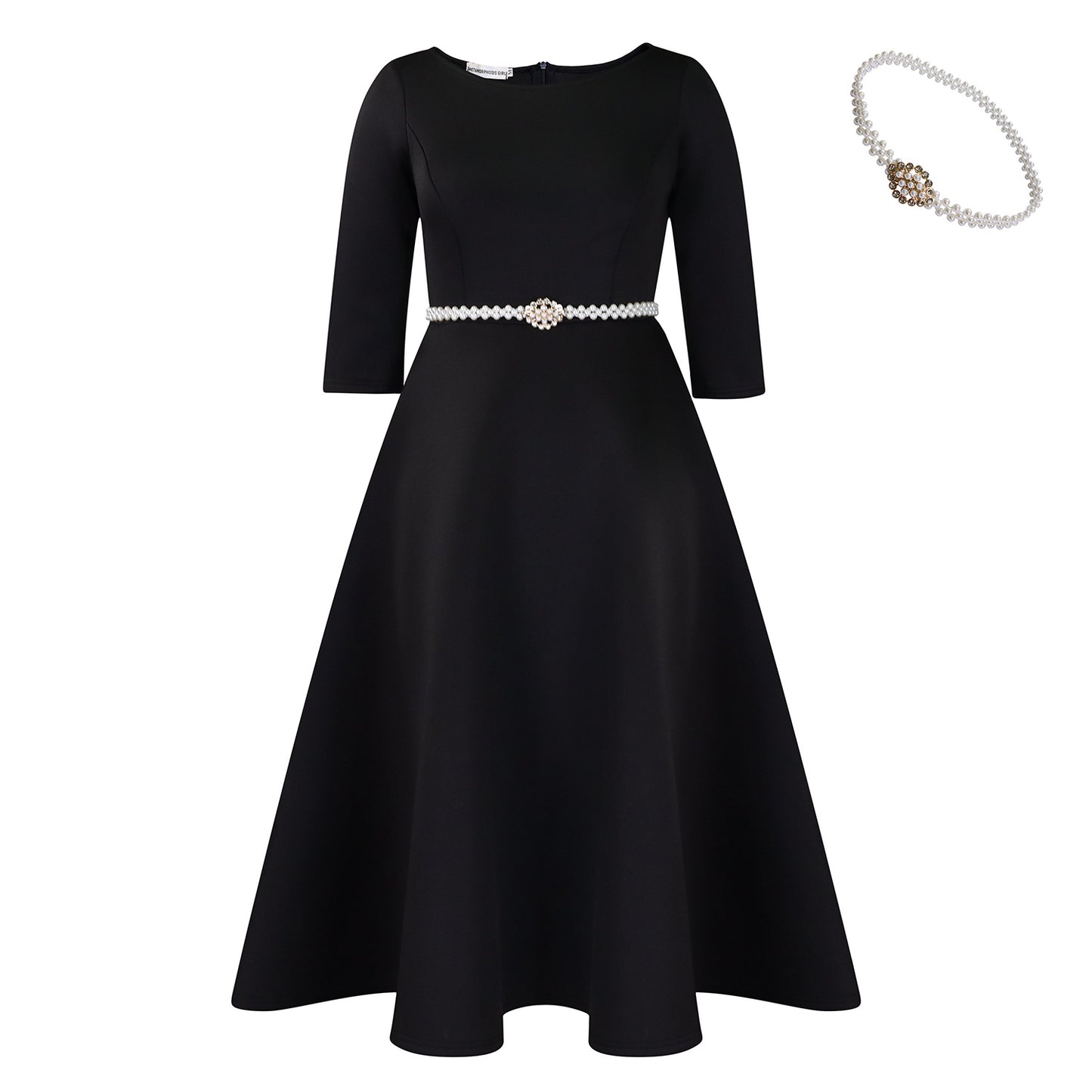 Women's European And American Solid Color Large Swing Skirt Temperament Dress