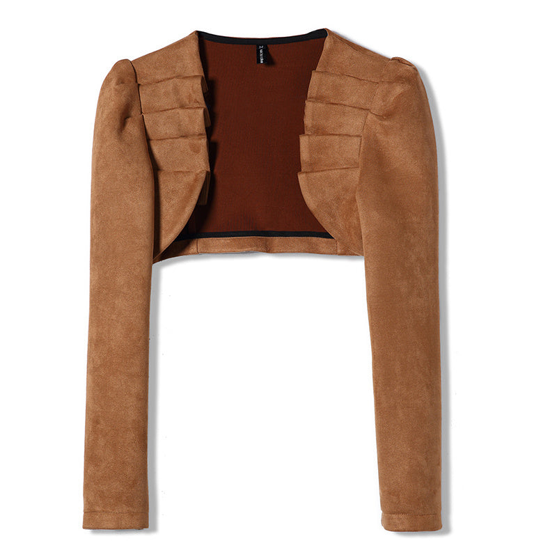 Women's Suede Cheongsam Outer Coat