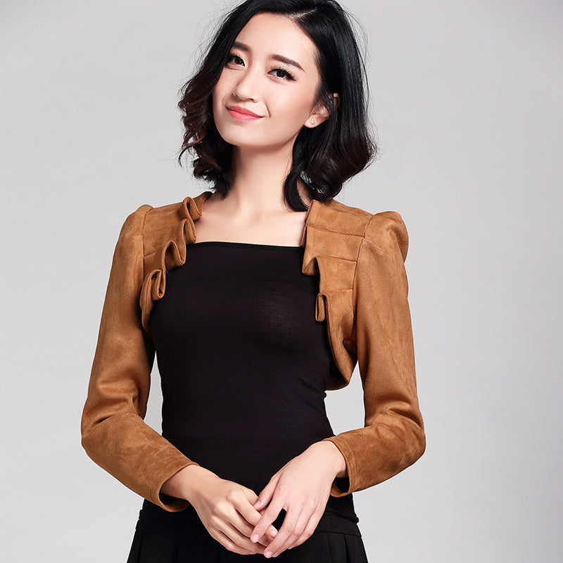 Women's Suede Cheongsam Outer Coat